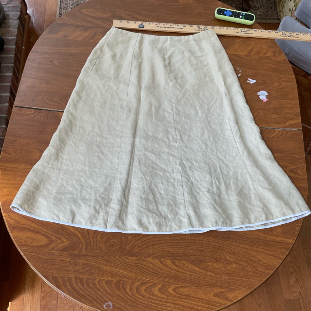 Talbots light tan 100% linen a-line Skirt